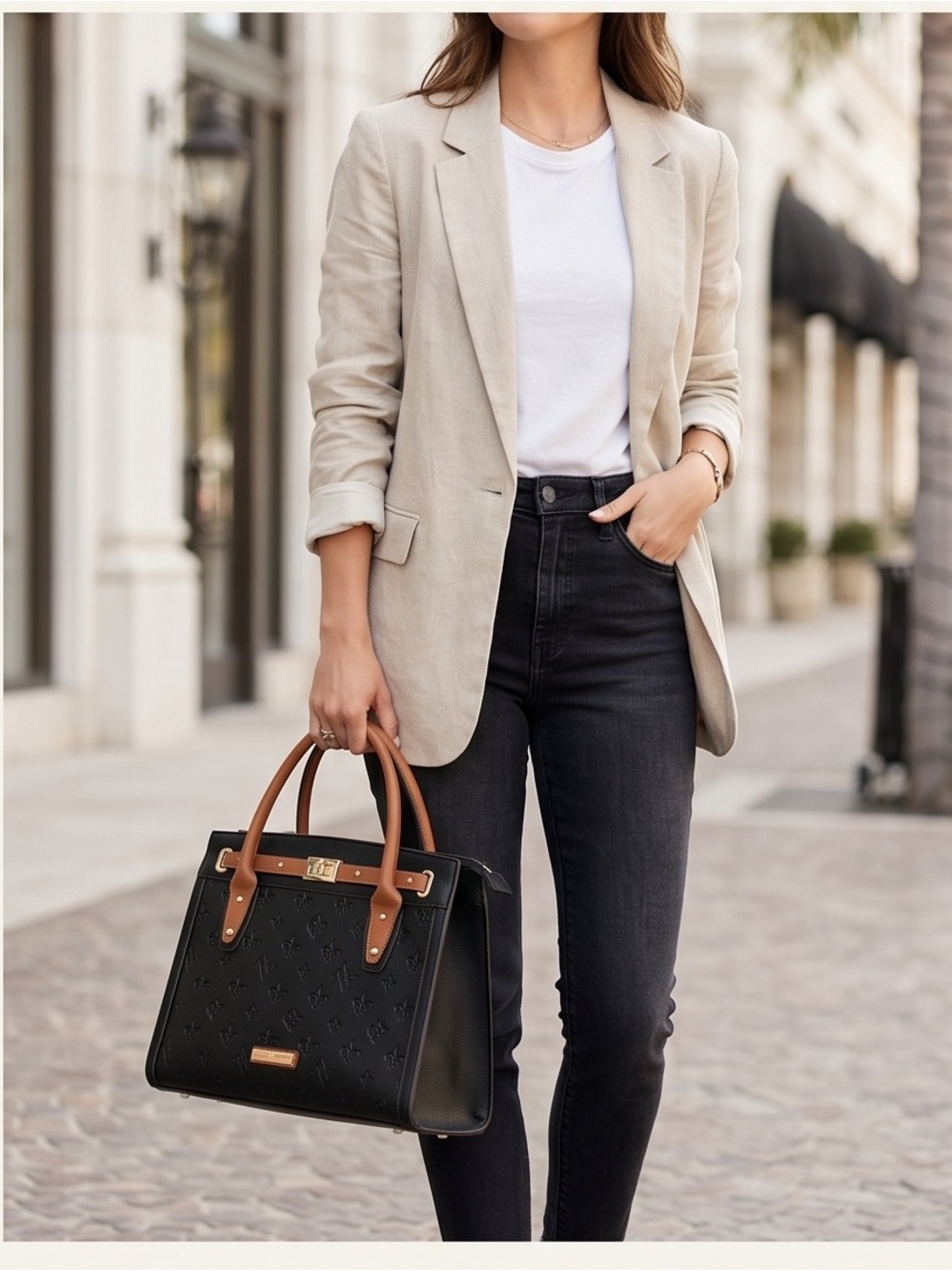 #13 Adrienne Vittadini The Marseille Signature Collection Satchel